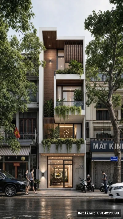 Nhà phố 3 tầng phong cách Hiện đại sang trọng tại Huế