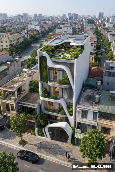 Nhà Lô Phố 3 Tầng Phong Cách Zaha Hadid Tại Hà Nội