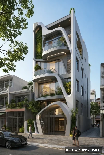 Nhà Lô Phố 3 Tầng Phong Cách Zaha Hadid Tại Hà Nội