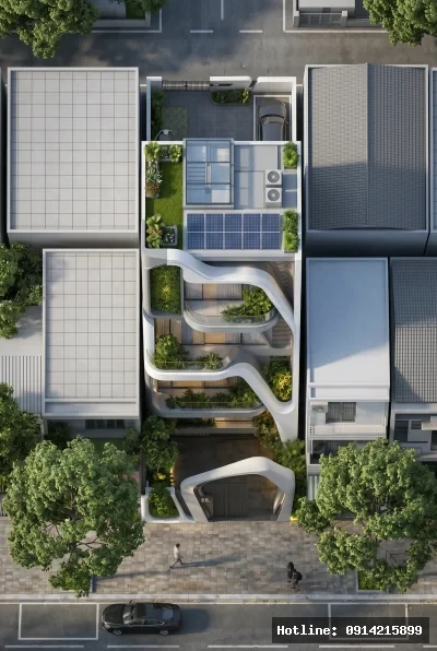 Nhà Lô Phố 3 Tầng Phong Cách Zaha Hadid Tại Hà Nội